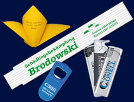 Werbeartikel Servietten Zollstock Feuerzeug